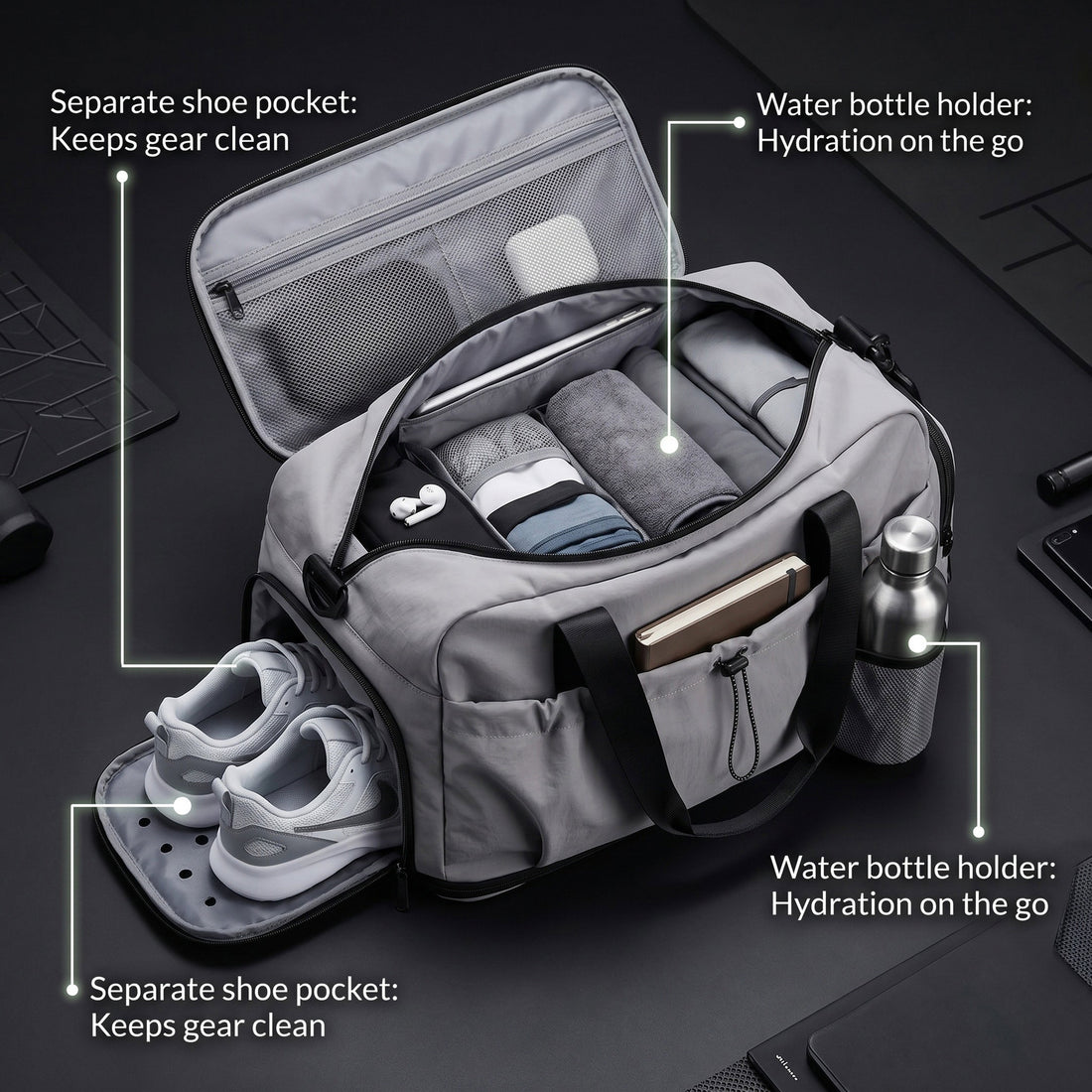Expandable Waterproof Gym Travel Bag