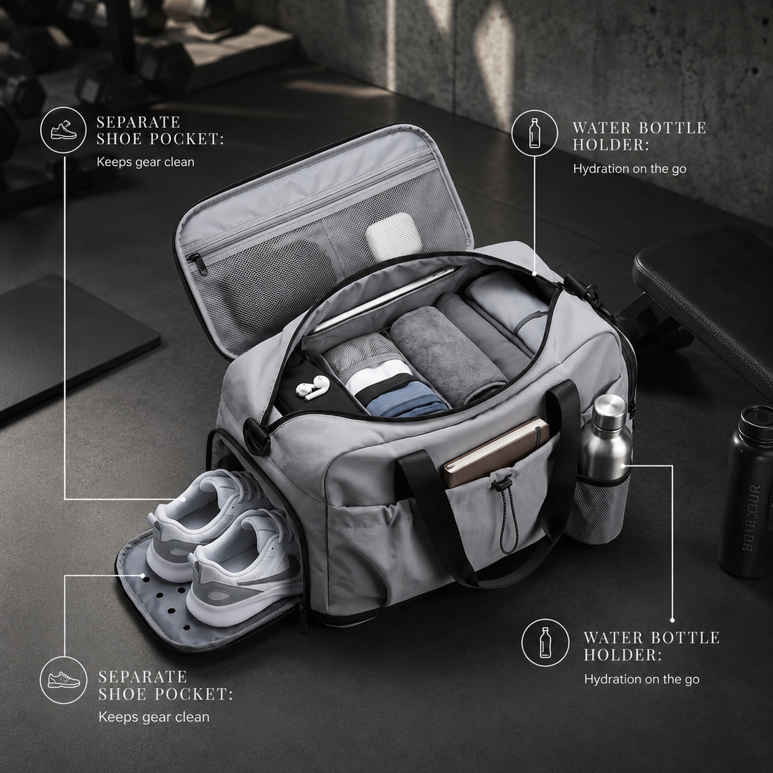 Expandable Waterproof Gym Travel Bag